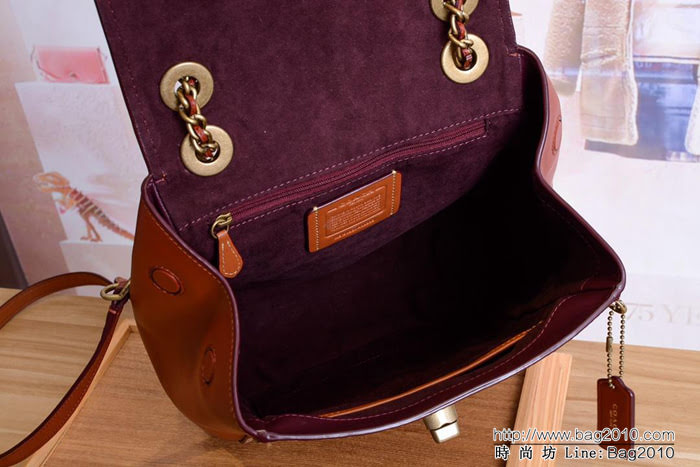 COACH蔻馳 38585 印花pvc拼牛皮 PARKER女雙肩背包 時尚書包 多用款式 雙肩背 單肩斜挎  Chz1515